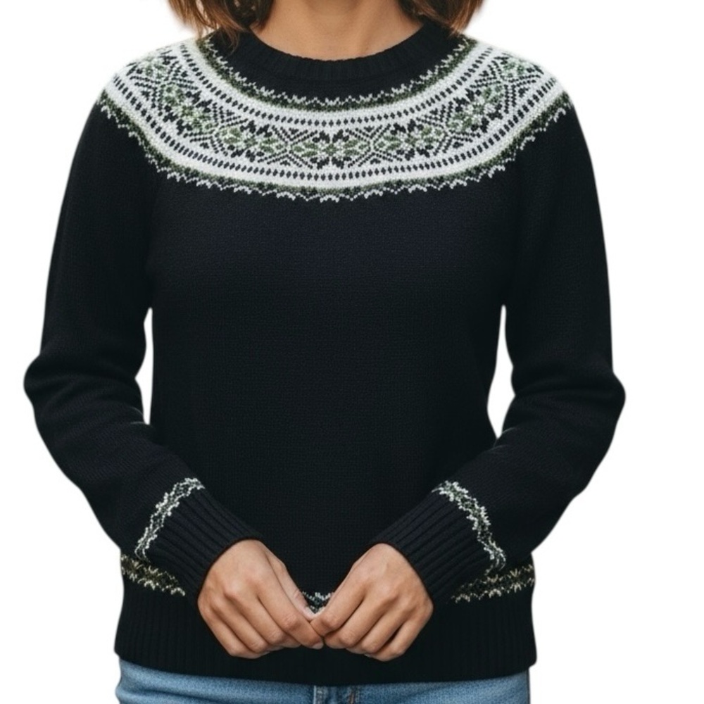 J. Crew Black and White Patterned Sweater